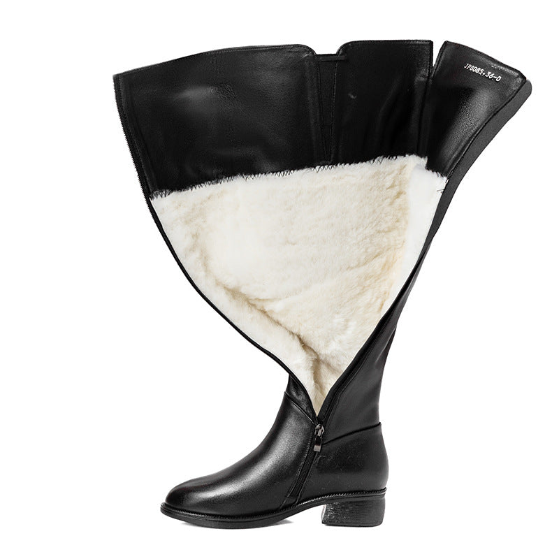 Genuine leather Knee High Insulated Boots