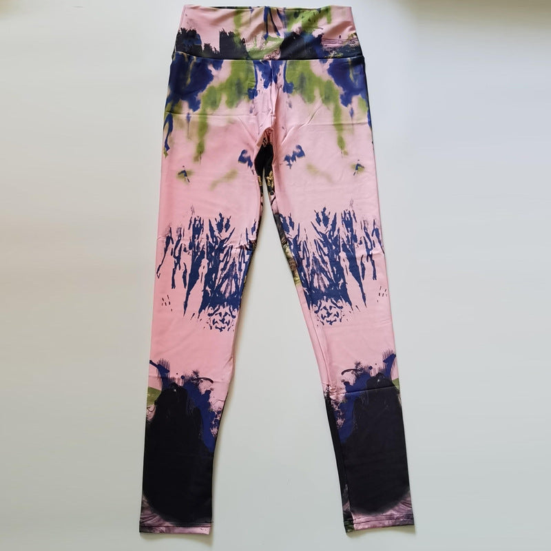 Leggings Ink Pattern High Waist