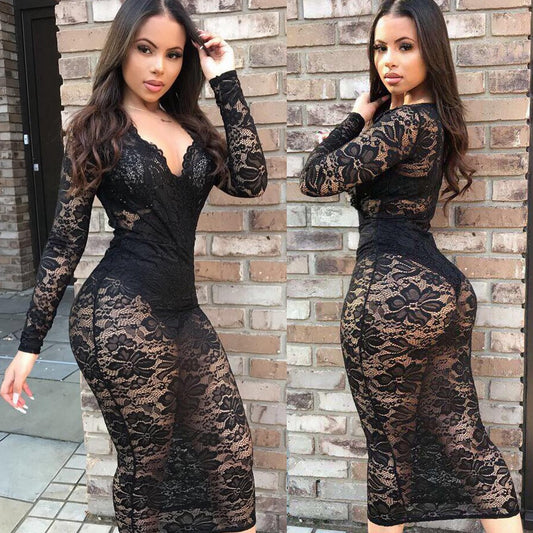 Lace V-neck Dress